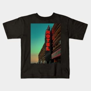 Neo Neon Sign Hotel ( Cyberpunk Cinematic Edit ) Kids T-Shirt